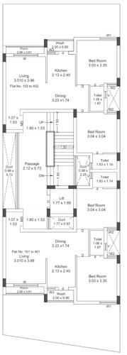  vyanktesh-pride-a Vyanktesh Pride A Cluster Plan from 1st to 5th Floor