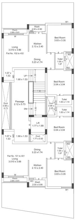  vyanktesh pride a Vyanktesh Pride A Cluster Plan from 1st to 5th Floor