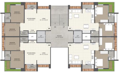  santvan-newon Building C Cluster Plan from 1st to 14th Floor