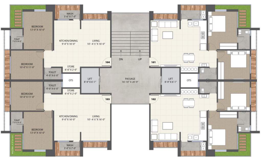  santvan newon Building C Cluster Plan from 1st to 14th Floor