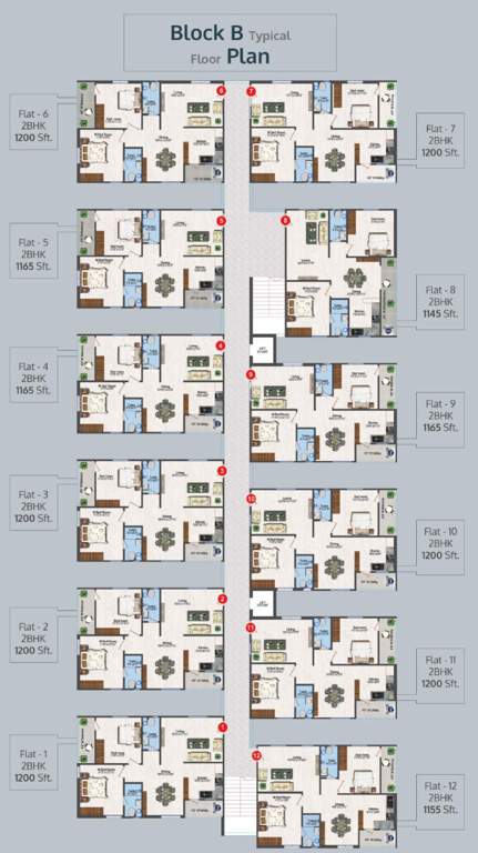  lalitha divine county Block B Cluster Plan from 1st to 5th Floor
