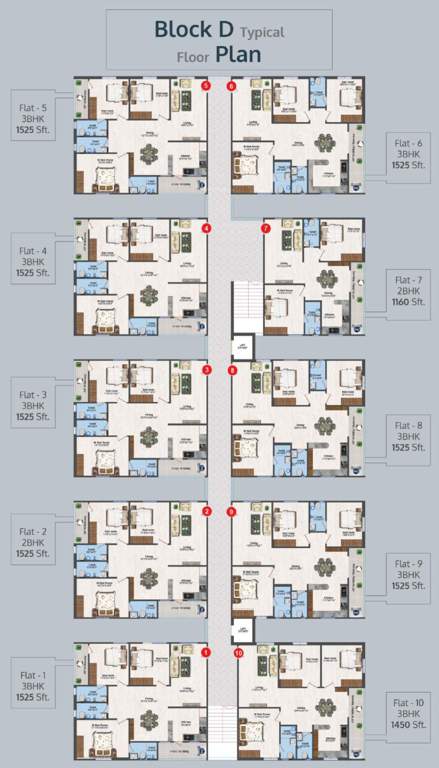  lalitha divine county Block D Cluster Plan from 1st to 5th Floor