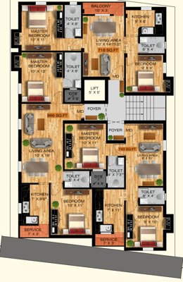  madhav Madhav Cluster Plan For 1st Floor