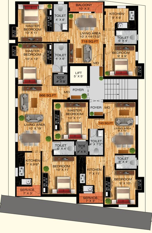  madhav Madhav Cluster Plan For 1st Floor
