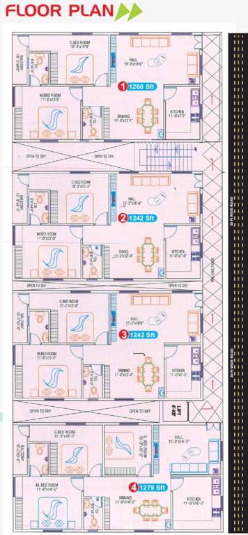  nilayam Sai Sujatha Nilayam Cluster Plan from 1st to 5th Floor