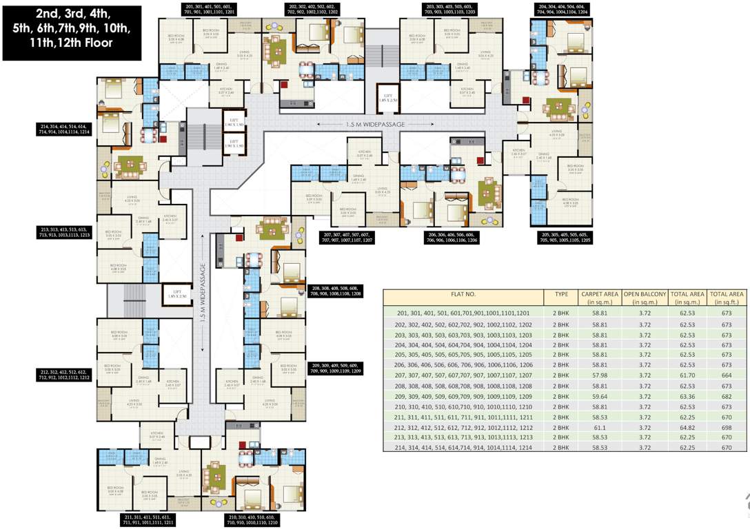  legacy royale A Building Cluster Plan from 2nd, 3rd, 4rth, 5th, 6th, 7th, 9th, 10th, 11th And 12th Floor