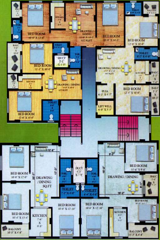 haripriya apartment Haripriya Apartment Cluster Plan From 1st To 6th Floor