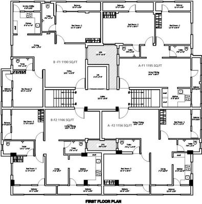  raj-homes Block A And Block B Cluster Plan for 1st Floor