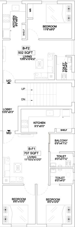  rishikesh phase 2 Block B Cluster Plan For 1st Floor