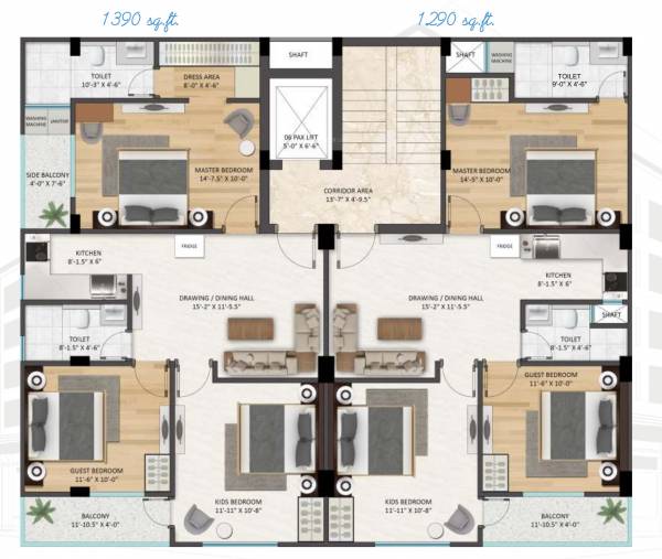  brham-nivaas Brham Nivaas Cluster Plan For Typical Floor