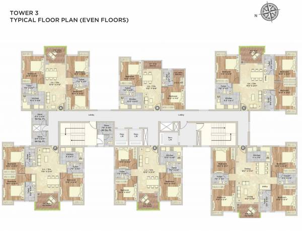  vista Vista Cluster Plan  For Even Floor