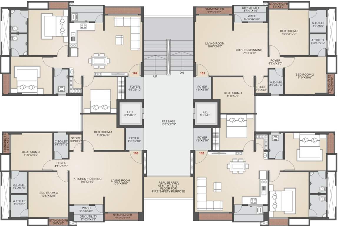 prince heritage Prince Heritage Cluster Plan From 1st To 13th Floor