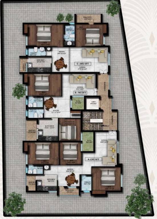  ayush Navaneethas Ayush Cluster Plan from 1st to 5th Floor