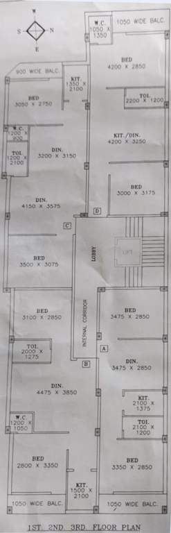  elite apartment Elite Apartment Cluster Plan from 1st to 3rd Floor