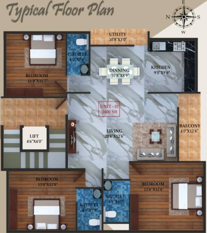  sumeru elite Sumeru Elite Cluster Plan from 1st to 5th Floor