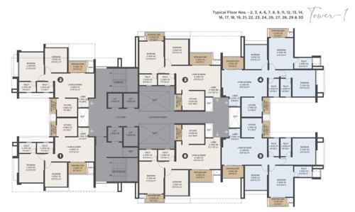 Tower 1 Cluster Plan For 2, 3, 4, 6, 7, 8, 9, 11, 12, 13, 14, 16, 17, 18, 19, 21, 22, 23, 24, 26, 27, 28 29, And 30 Floor altair Tower 1 Cluster Plan For 2, 3, 4, 6, 7, 8, 9, 11, 12, 13, 14, 16, 17, 18, 19, 21, 22, 23, 24, 26, 27, 28 29, And 30 Floor
