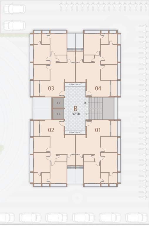  royal living Block B Cluster Plan from 1st to 13th Floor