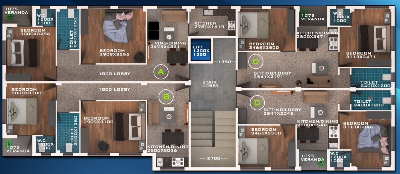  bhumi 1 Bhumi 1 Cluster Plan For Typical Floor