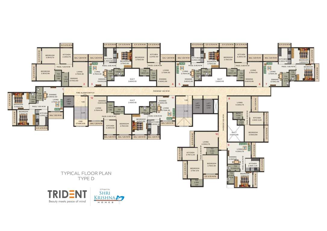  trident  Trident Tower Type D Cluster Plan