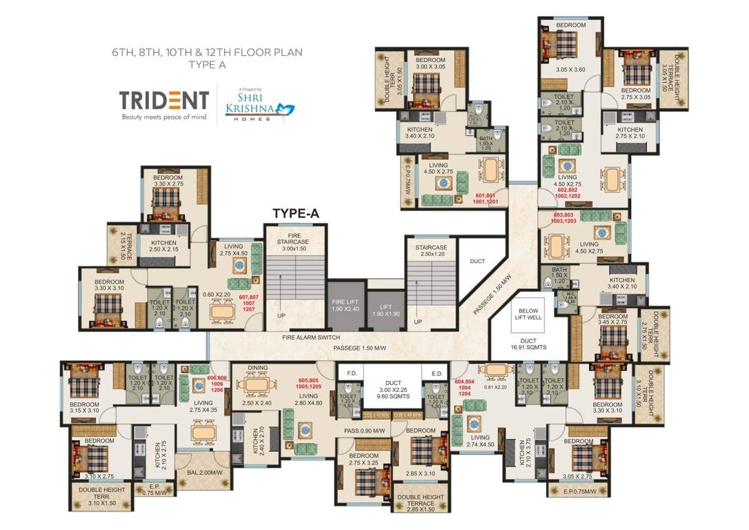  trident  Trident Tower Type D Cluster Plan