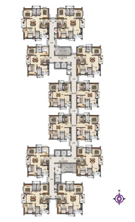  one symphony Block A And I Cluster Plan For Typical Floor Plan