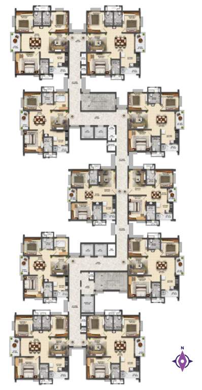  one symphony Block C And E Cluster Plan For Typical Floor Plan