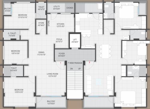 madhav-anand-jyot Madhav Anand Jyot Cluster Plan From 1st To 5th Floor