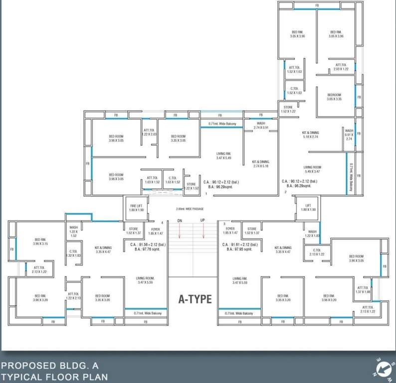  milestone utsav Block A Cluster Plan from 1st to 14th Floor