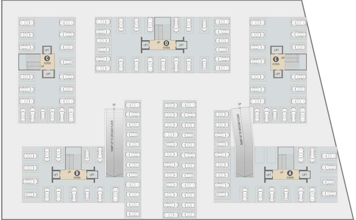 infinity park Block A B C D E Cluster Plan For Basement