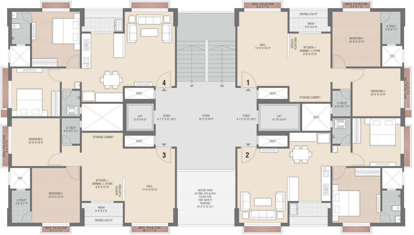 infinity park Block A B D Cluster Plan from 1st to 12th Floor