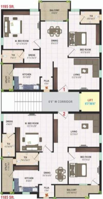  gayatri Bayswater Gayatri Cluster Plan from 1st to 5th Floor