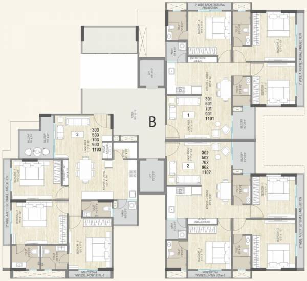 Tower B Cluster Plan for 3rd 5th 7th 9th 11th Floor north-park Tower B Cluster Plan for 3rd 5th 7th 9th 11th Floor