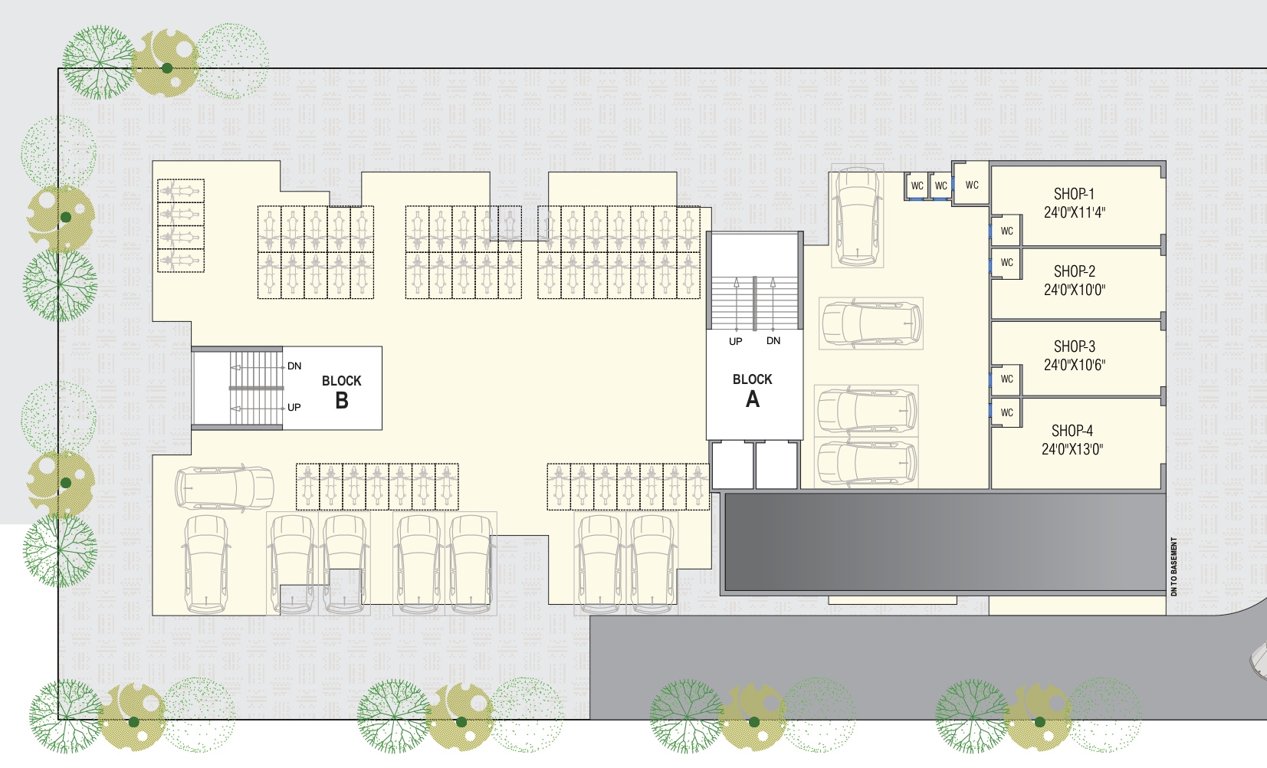  residency Block A and B Cluster Plan for ground Floor