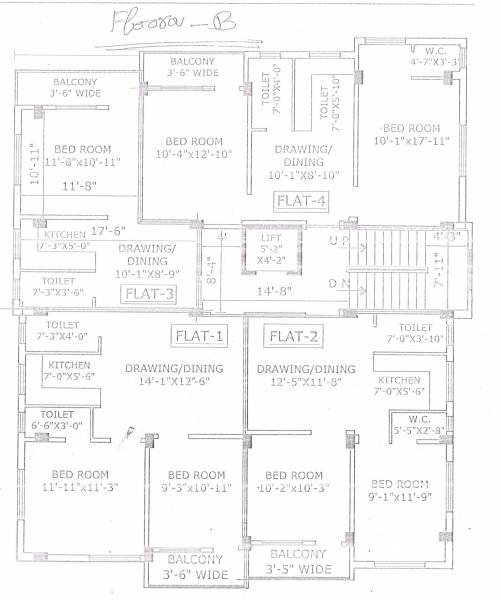  flora-a-and-b Block B Cluster Plan For Typical Floor