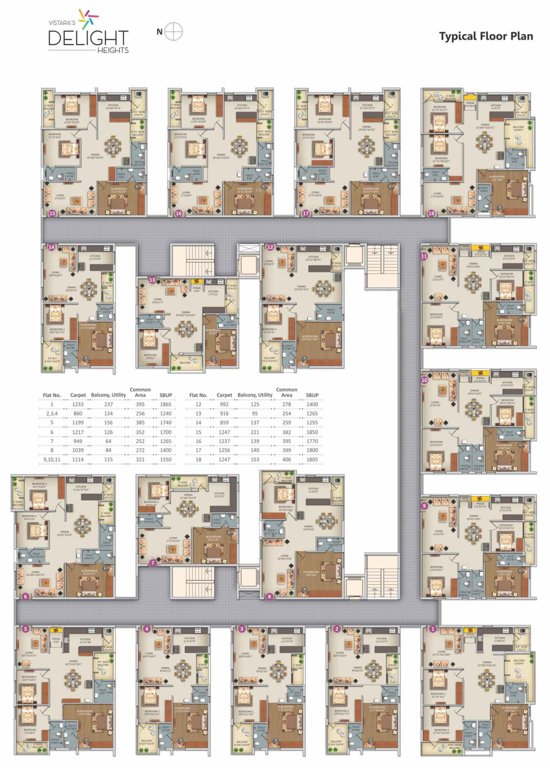  delight heights Delight Heights Cluster Plan For TypicalFloor