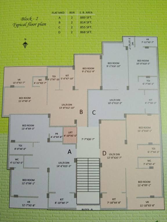  fiesta tower Block B Cluster Plan For Typical Floor
