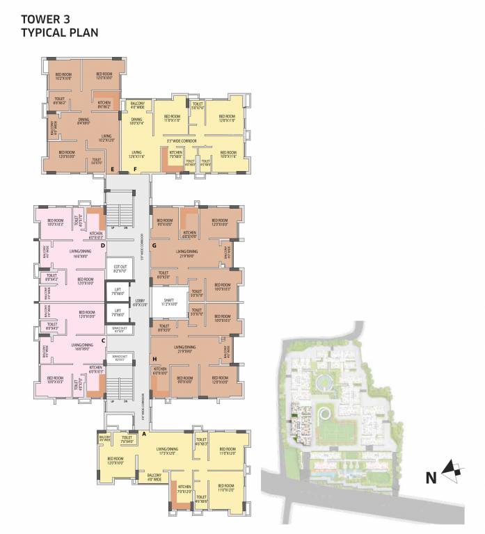 solus Tower 3 Cluster Plan for typical Floor