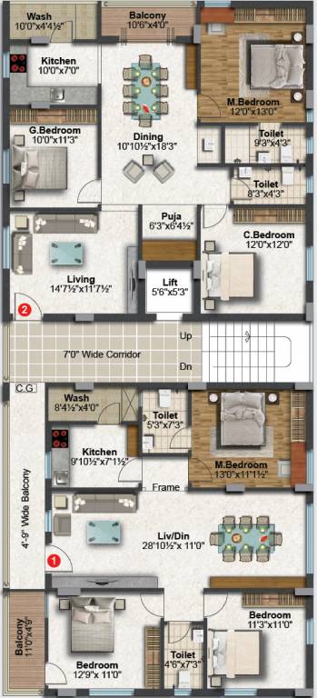  ayodhya Ayodhya Cluster Plan from 1st to 6th Floor