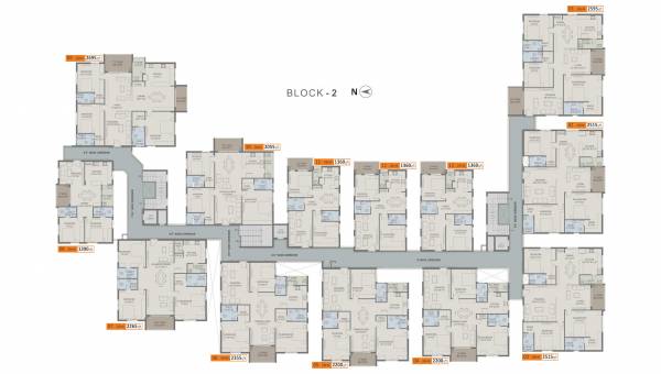  delight Block B Typcal Floor Cluster Plan