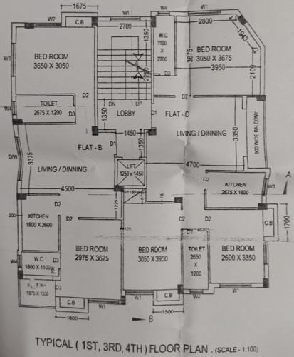  gukul-apartment Gukul Apartment Cluster Plan from 1st, 3rd And 4th Floor