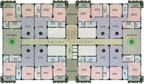  cambridge-green Block 3, Block 4, Block 5 And Block 6  Cluster Plan from 1st to 4th Floor