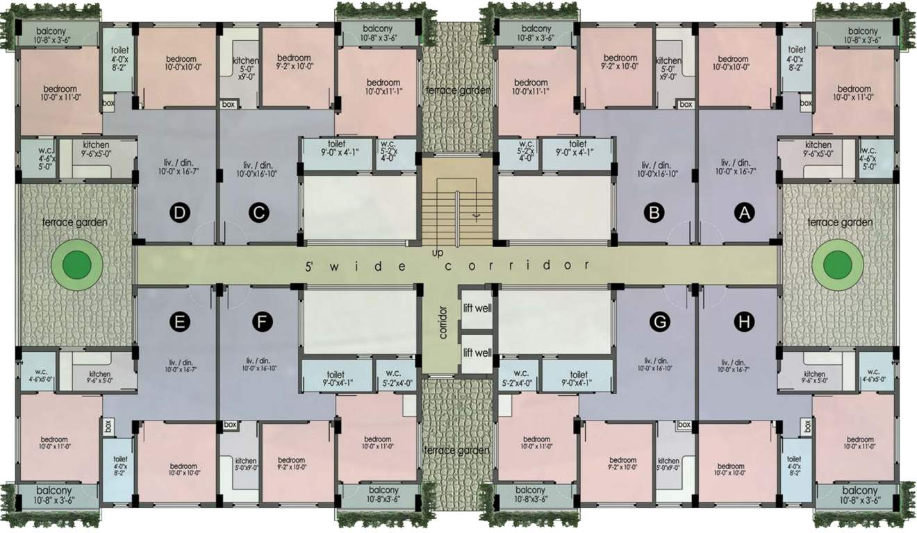  cambridge green Block 3, Block 4, Block 5 And Block 6  Cluster Plan from 1st to 4th Floor