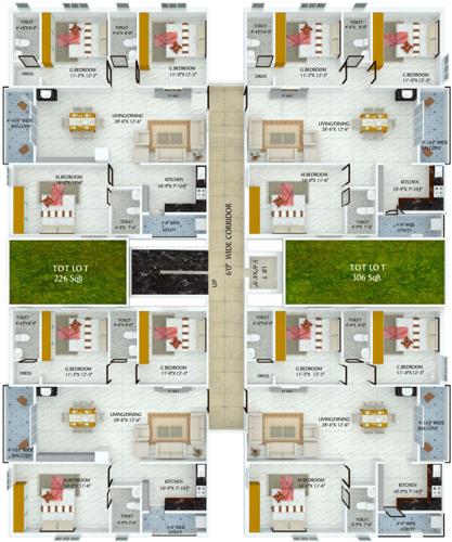  hill-side-residency Hill Side Residency Cluster Plan from 1st to 5th Floor