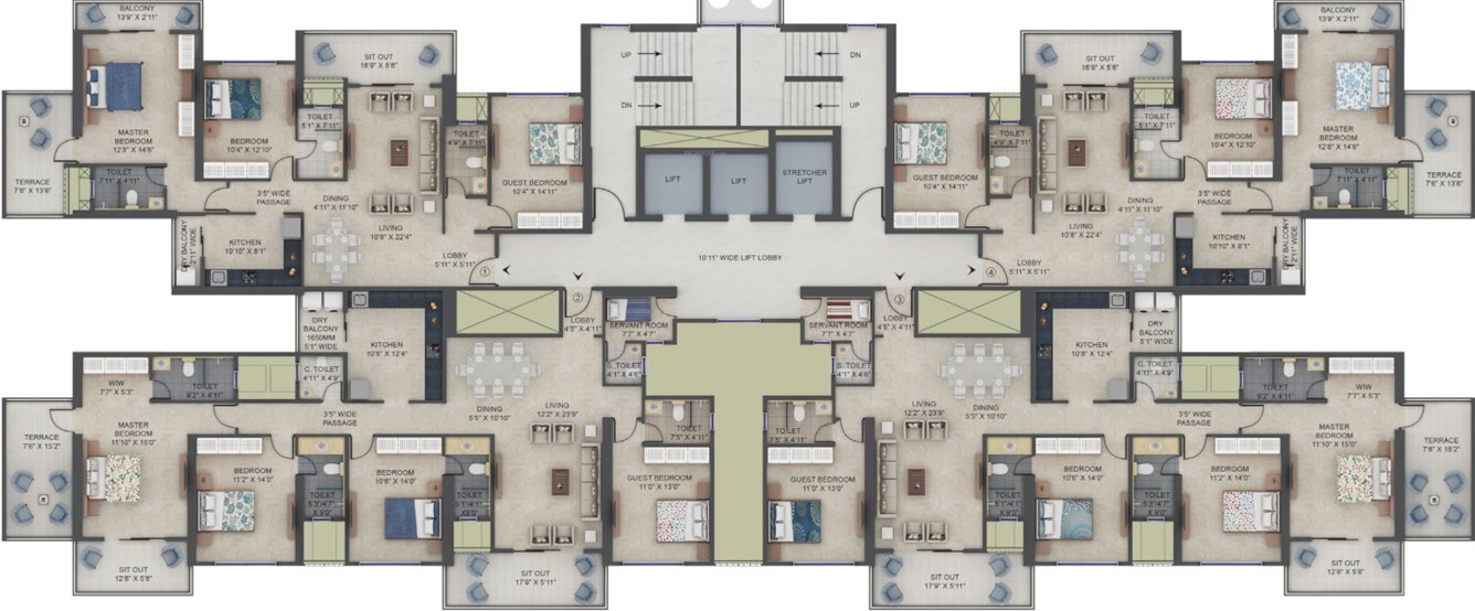  estia phase ii Wing C Cluster Plan From 5th To 17th Floor
