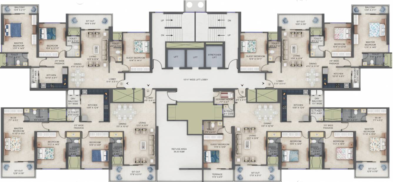  estia phase ii Wing C Cluster Plan From 6th To 16th Floor