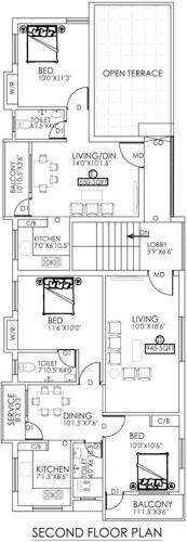  vinayaga Ava's Vinayaga Cluster Plan for 2nd Floor
