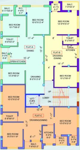 Shrey Apartment Phase 1 Cluster Plan from 1st to 4th Floor apartment-phase-1 Shrey Apartment Phase 1 Cluster Plan from 1st to 4th Floor