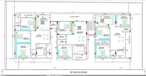  godavari-block-1 Avantikas Godavari Block 1 Cluster Plan from 1st to 6th Floor