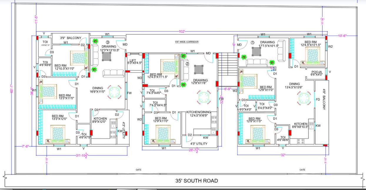  godavari block 1 Avantikas Godavari Block 1 Cluster Plan from 1st to 6th Floor