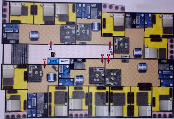  siddhaye-apartment Siddhaye Apartment Cluster Plan For 3rd Floor